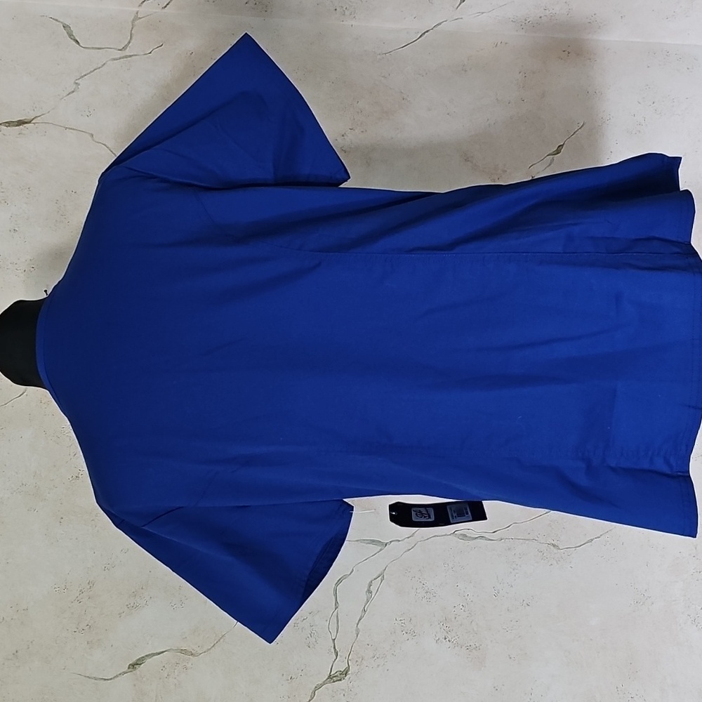 Cherokee Galaxy Blue Short Sleeve VNeck Medical Scrub Top Women's Size Large NWT - Picture 3 of 15